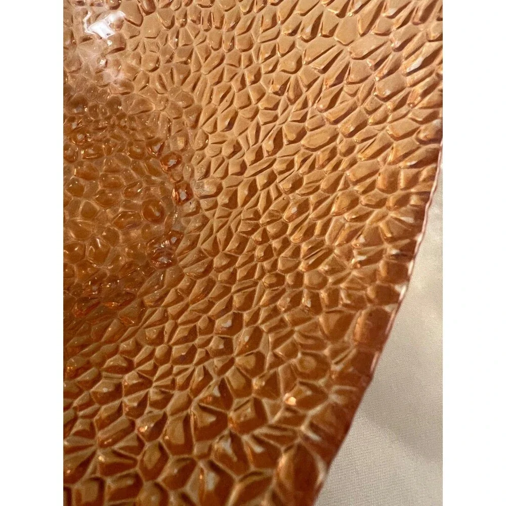 Vintage Vetropuro Peach Pebble Glass Square Bowls (4)
